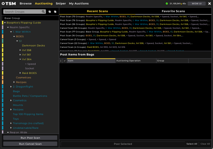 TSM groups and operations